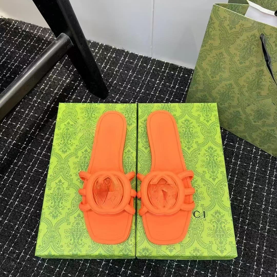 Gg Slip-On Sandals for Women, European and American Big Brand 2025 New Model Women's Sandals, Slippers, European Cross-Border