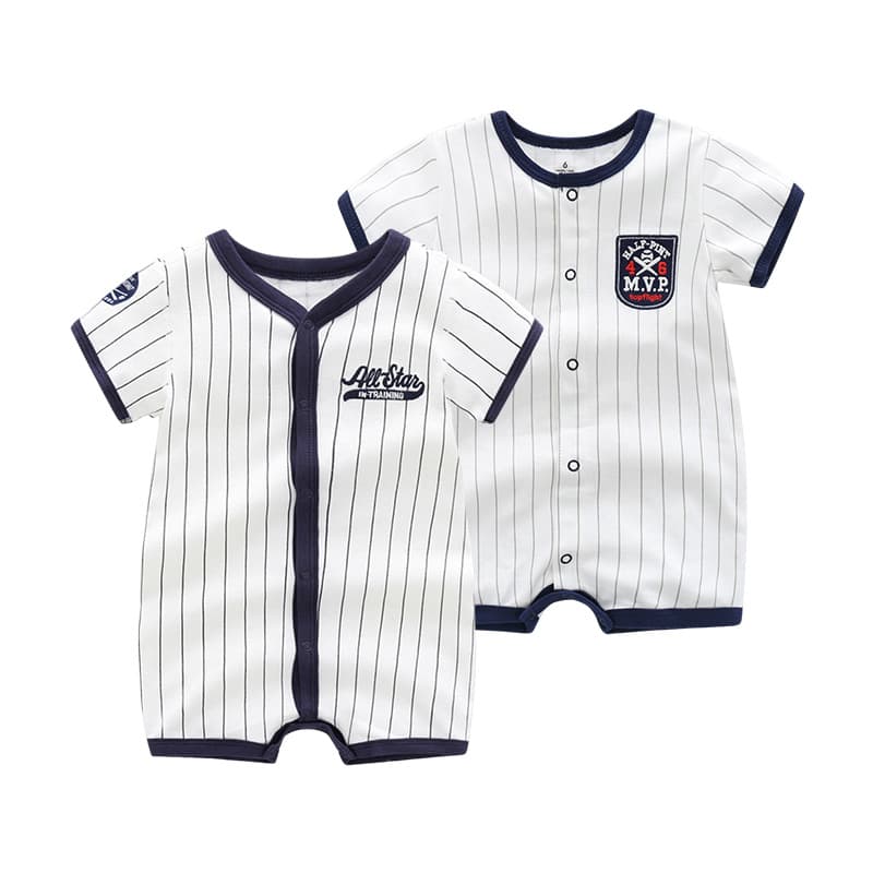 Cross-border Summer Baby Clothes Custom European American Style Short Sleeve Romper Short Sleeve Bodysuit Full Moon 1 Year Baby Clothes