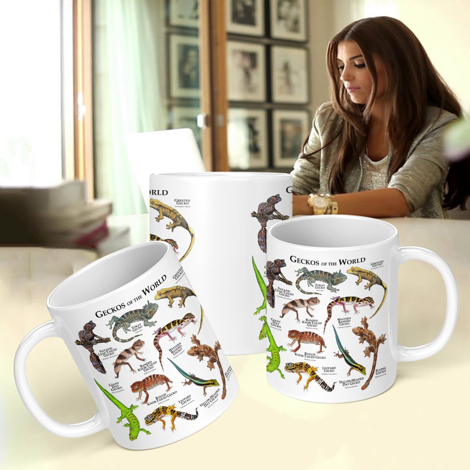 Cross-border Geckos of the World World Gecko Mug Breakfast Coffee Milk Water Cup Gift