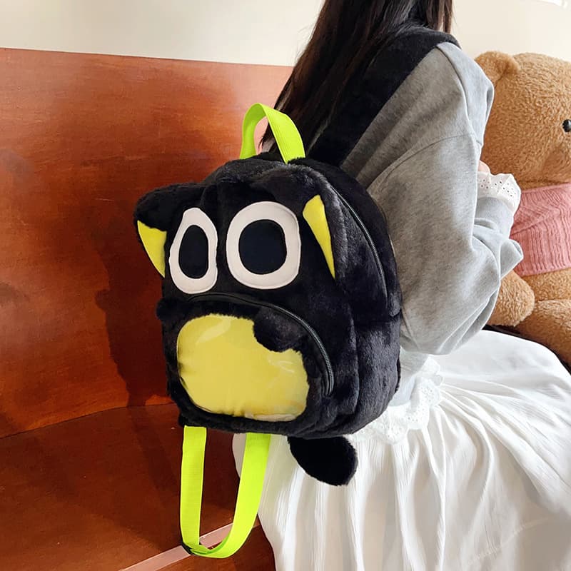 Cross-border creative black cat pillow anime peripheral doll Luo Xiaohei Zhanji plush doll backpack