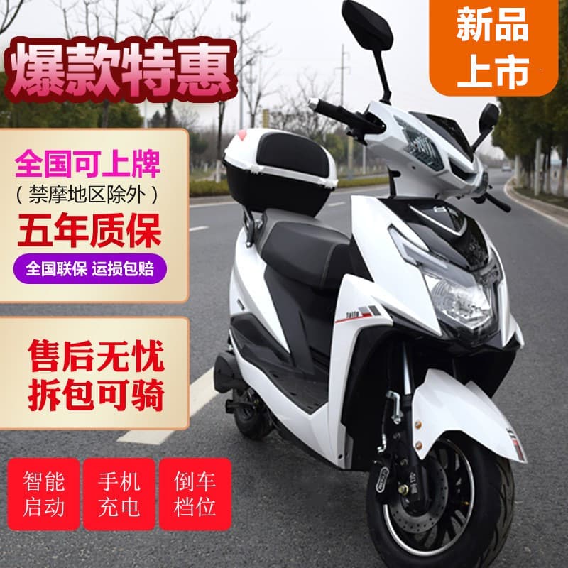 Electric Scooter Long Range King Men Women Adult High Speed Electric Motorcycle Lithium Battery High Power Two-Wheeled Pedal Electric Motorcycle for Food Delivery