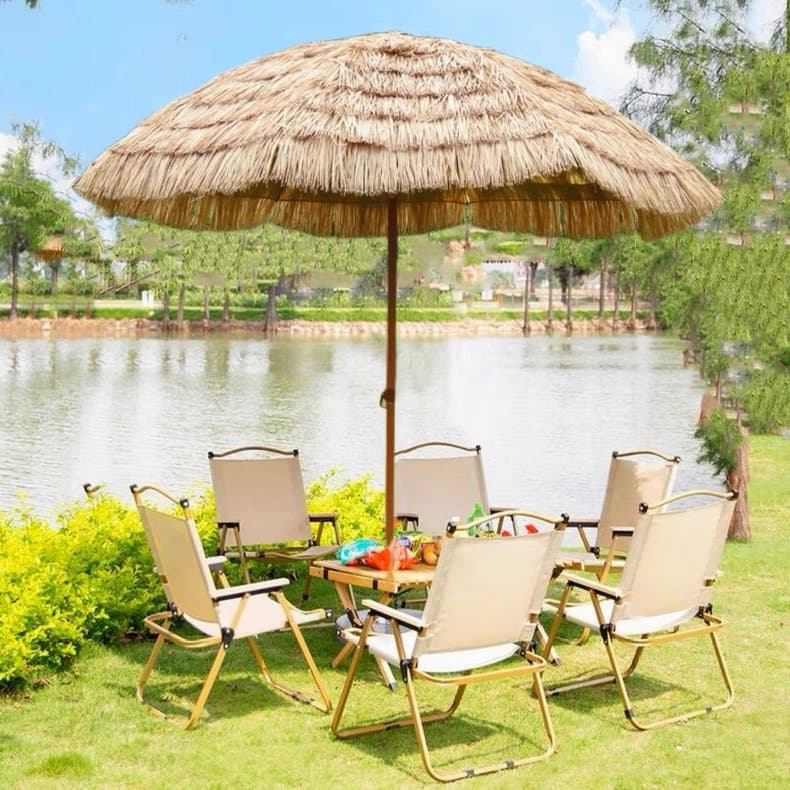 Wholesale Artificial Straw Umbrella Large Sunshade Outdoor Folding Umbrella Beach Umbrella Thatch Umbrella Scenic Area Umbrella Patio Umbrella