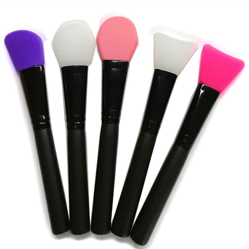 Wooden Handle Silicone Face Mask Brush DIY Makeup Brush Tool Flat Mask Stick Mixing Stick Factory Wholesale Silicone Brush Head