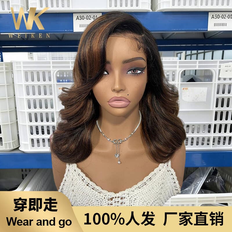 European and American Universal Cosplay Wig Long Curly Big Wave Human Hair Wig Anime Hair Factory Direct