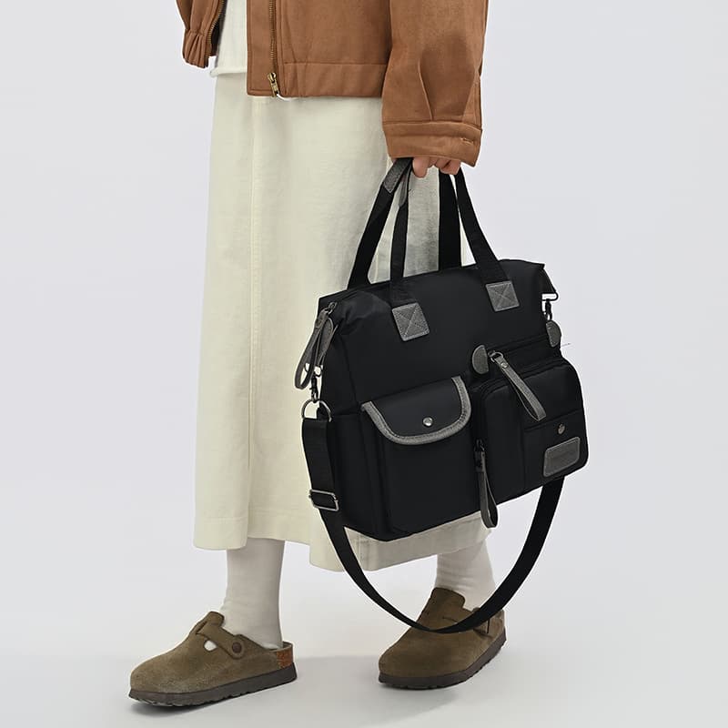Big bag women's 2026 new large-capacity multi-pocket portable shoulder bag fashionable casual thickened Oxford cloth travel bag