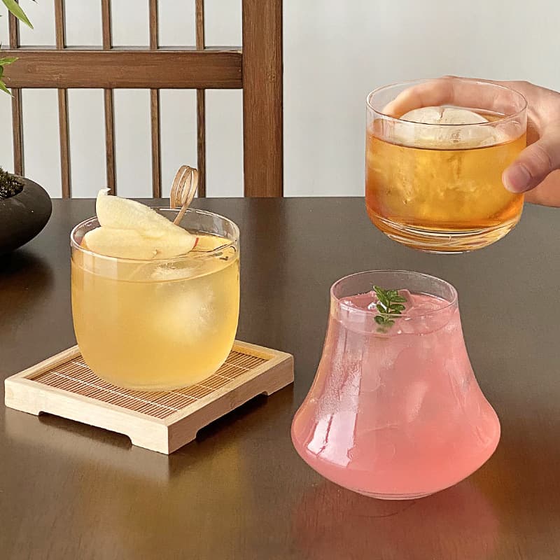 New Chinese Style Ultra-Light Glass Cup Ins Iced Coffee Cup Latte Cup Classic Cup High-End Cocktail Ice Ball Cup