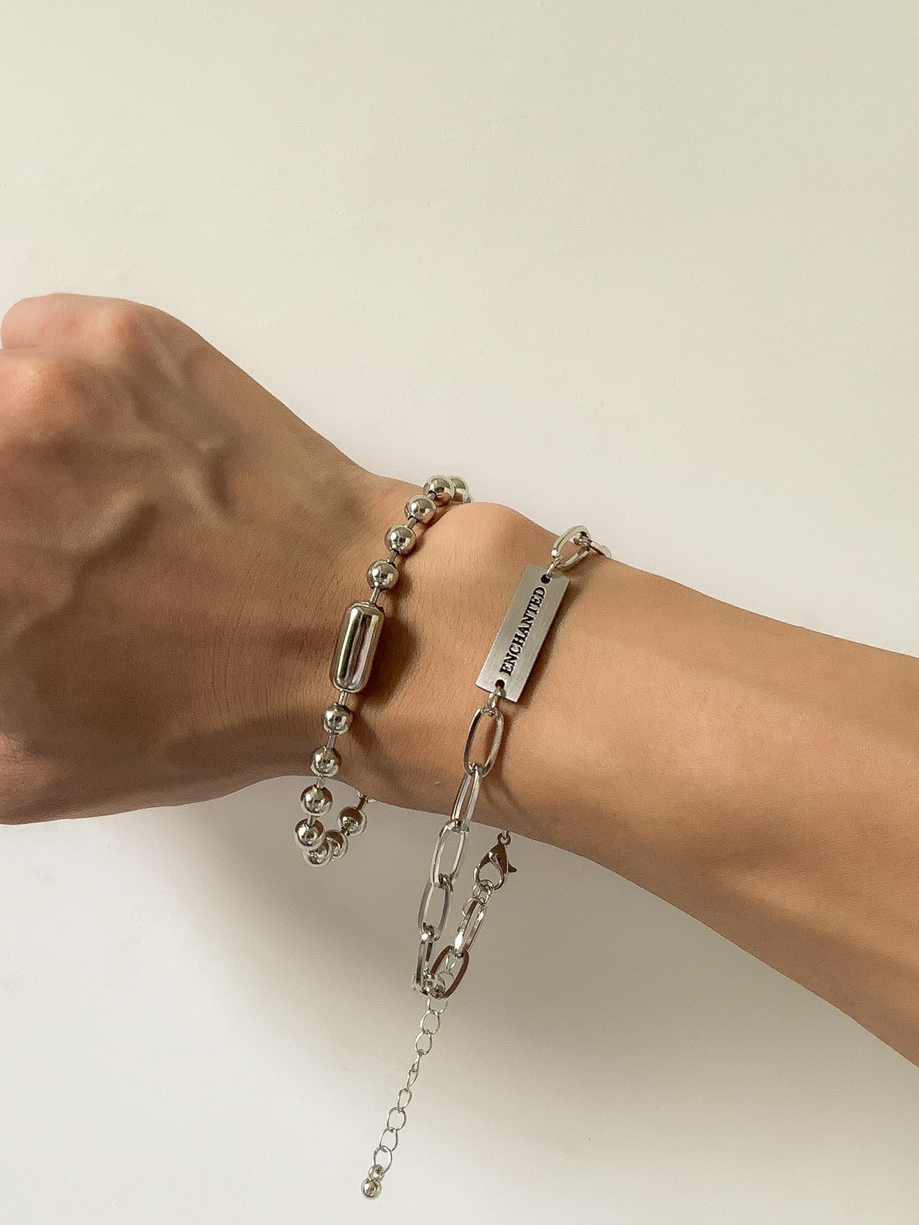 21 New Men's Hip-Hop Bracelet Set Korean Style Ins Style Chinese Trend Design Bracelet Fashion
