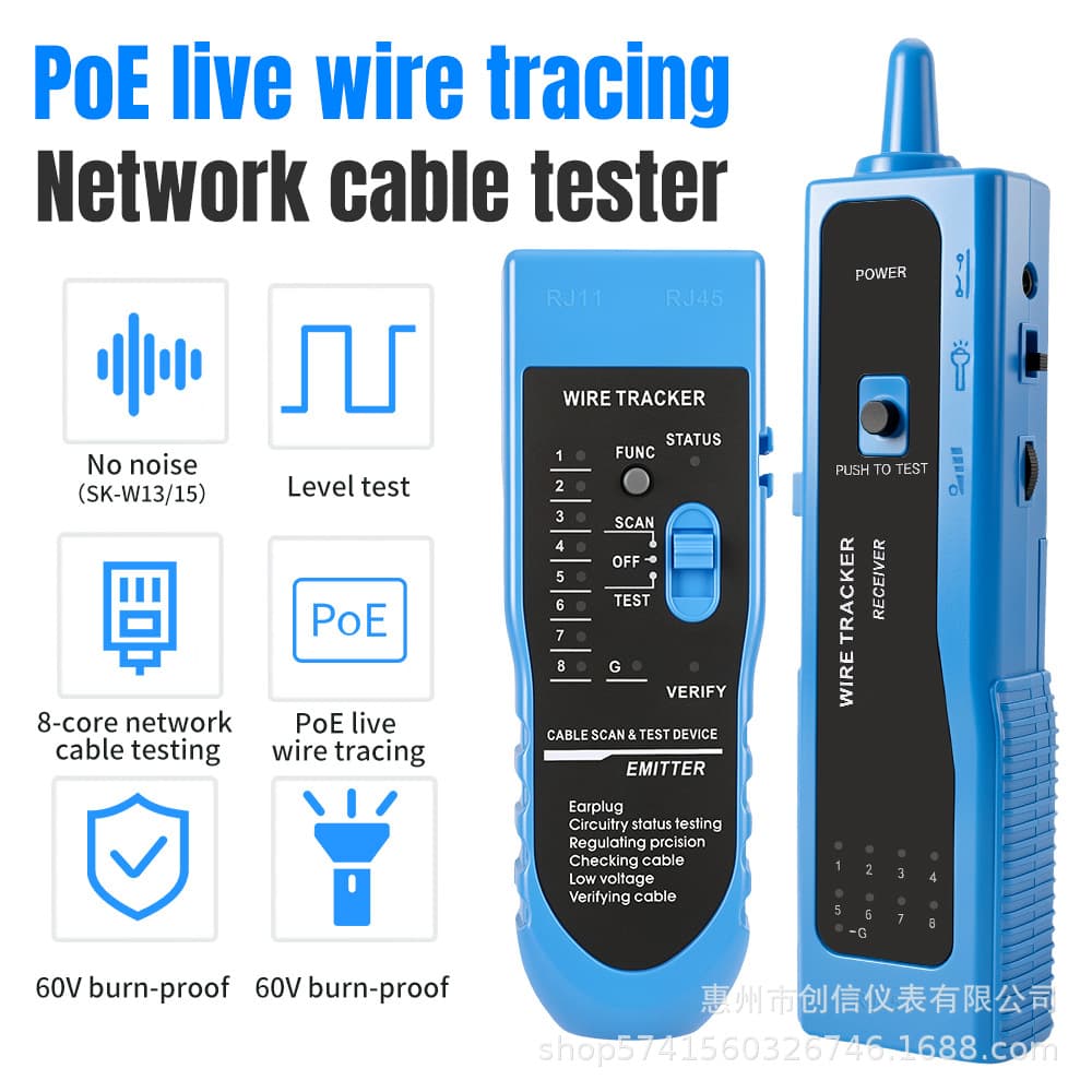 Original network cable tester multi-function line finder live line checker line patrol tester English foreign trade version