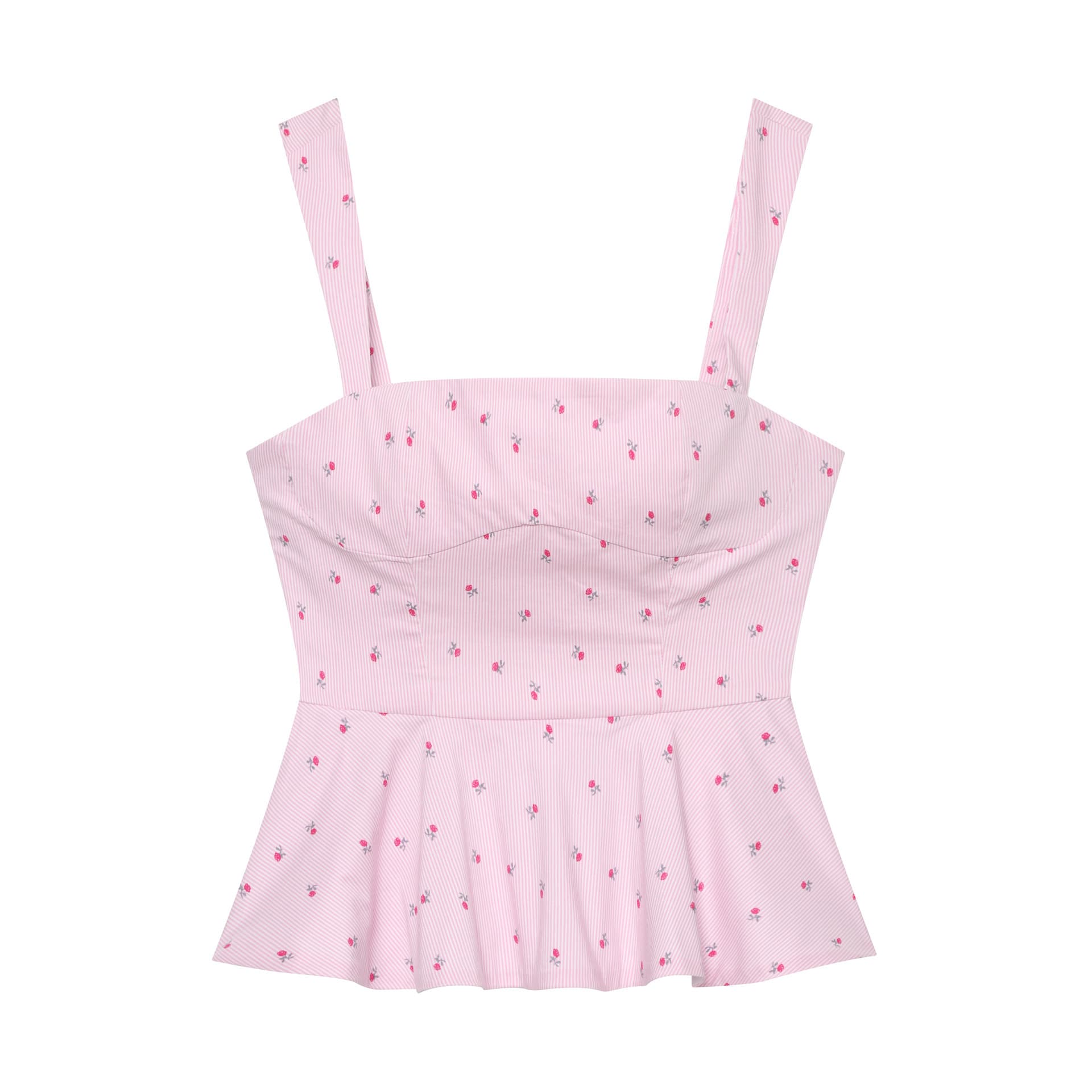 Z family flower striped fashionable women's tops corset European and American INS hot style internet celebrity cross-border pink ZA