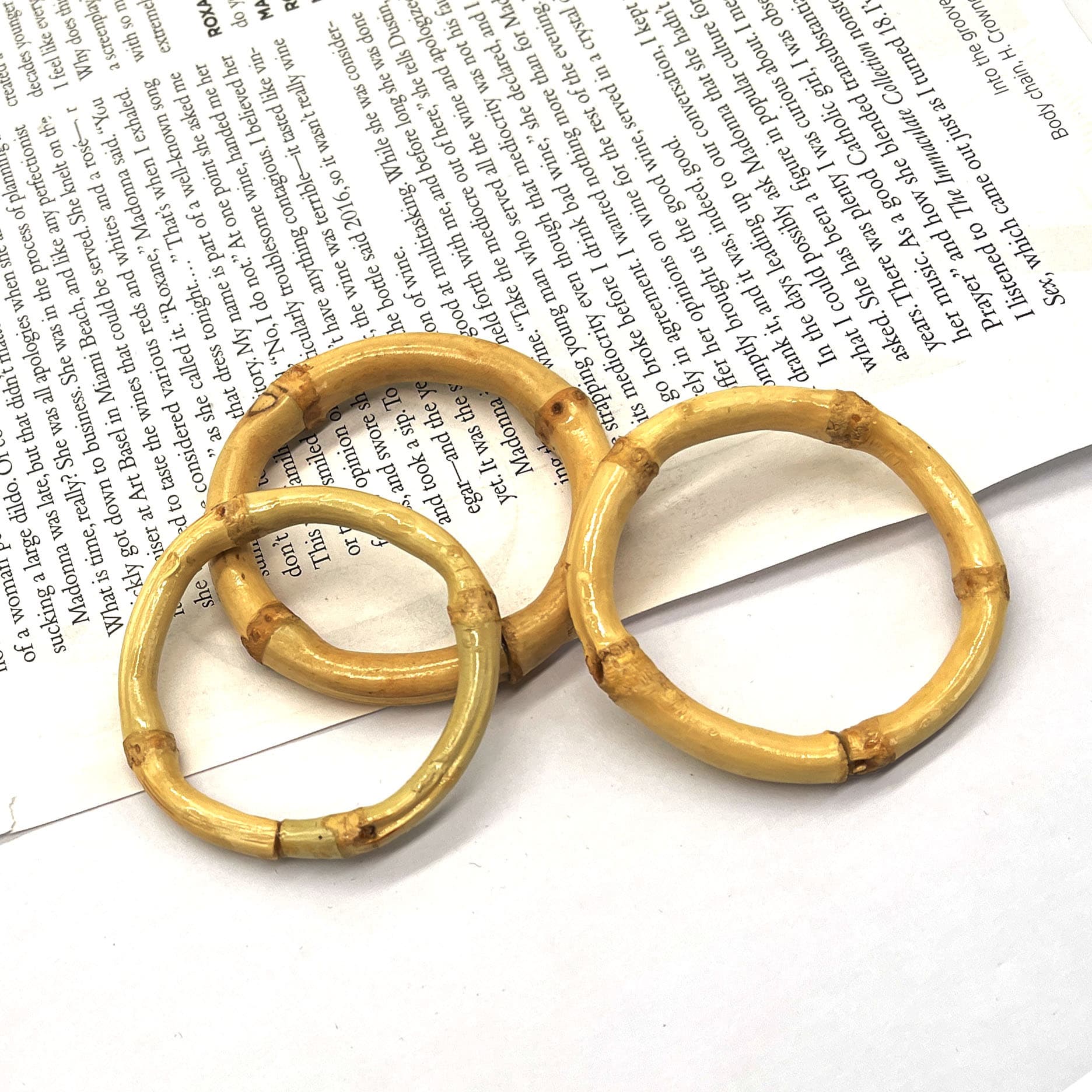 Handmade Bamboo Hoop Earrings - Natural Bamboo Craft Gift Pendant DIY Bamboo Ring Napkin Holder