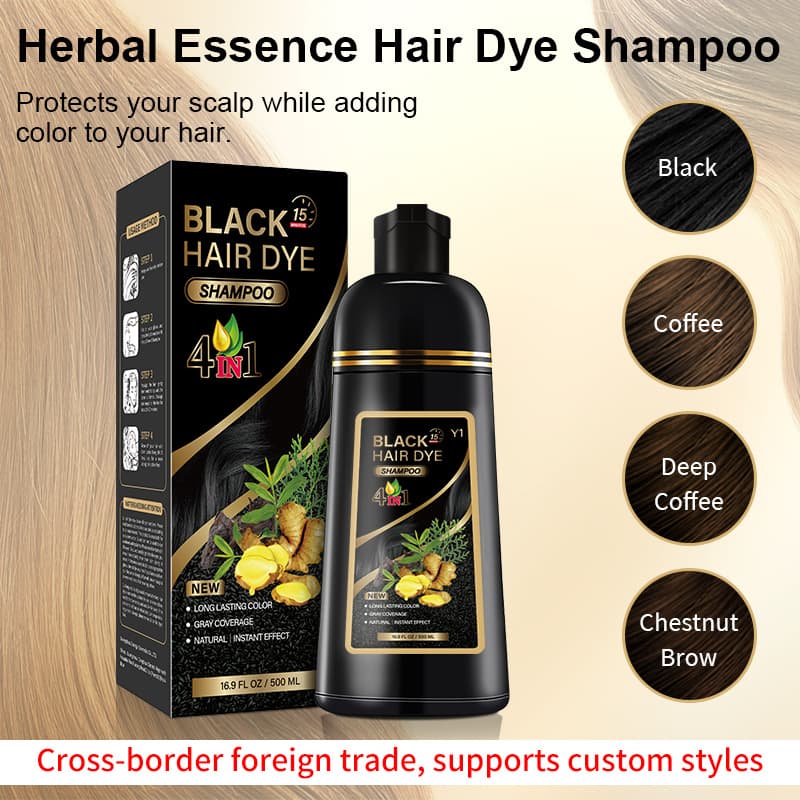 Cross-border exclusive plant-based hair dye, full English packaging, foam hair color, gentle and non-irritating, covers gray hair, turns white to black hair dye cream