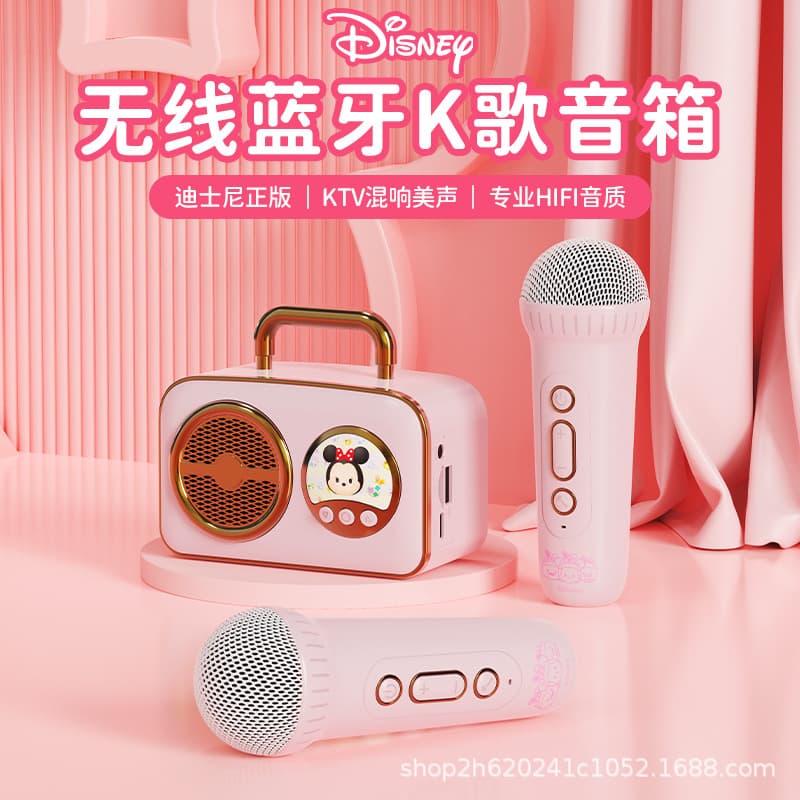 New Disney Mickey Wireless Bluetooth Speaker Microphone Set for Home Karaoke Wholesale