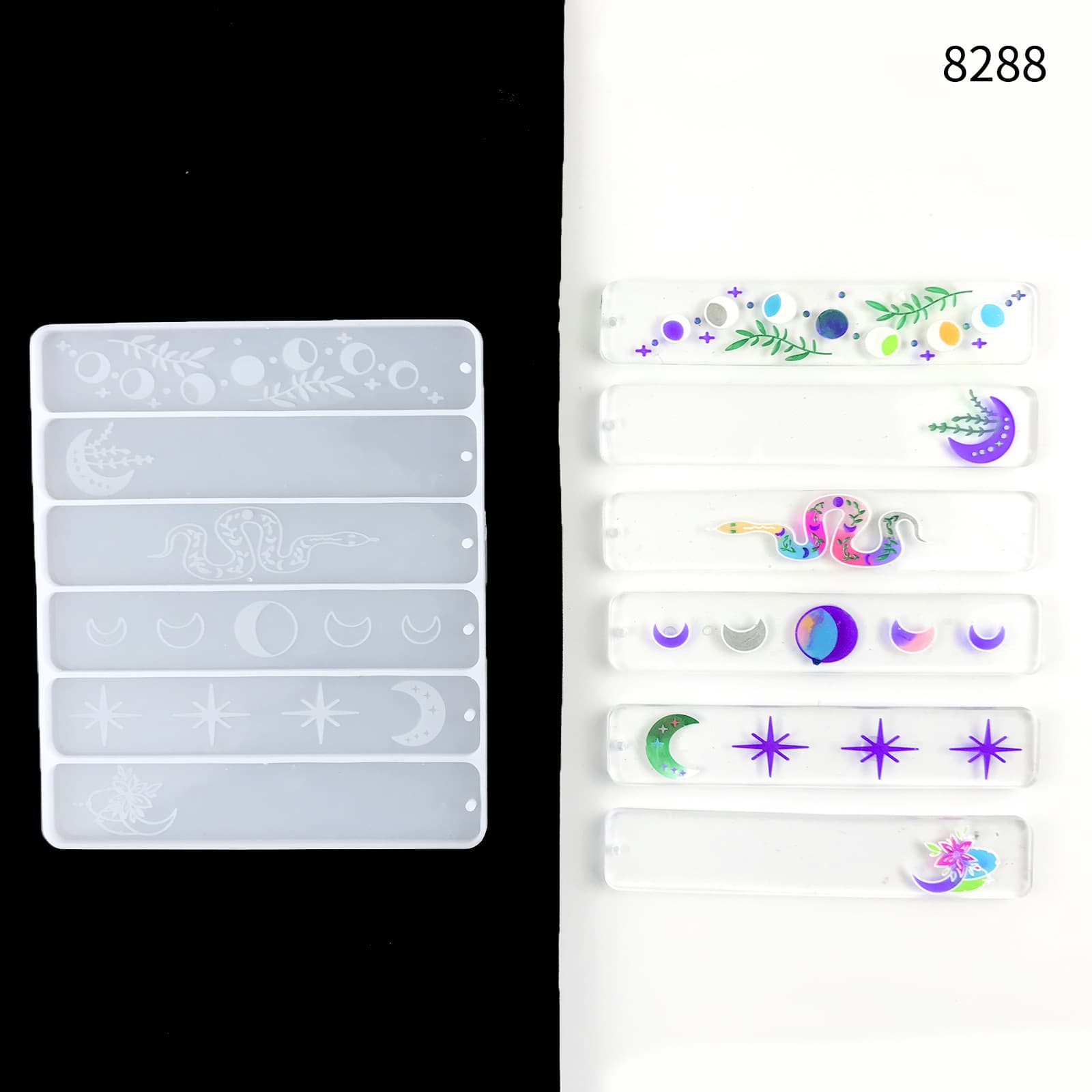 Moon Phase Bookmark Resin Mold DIY Bookmark Resin Decoration Mold Moon Phase Bookmark Silicone Mold
