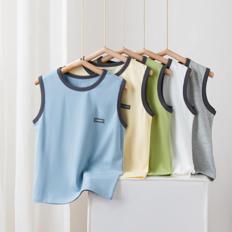 Boys' combed cotton vest sleeveless vest pure cotton medium and large children's bottoming shirt sleeveless undershirt