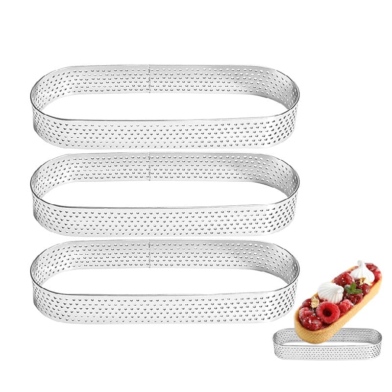 430 Perforated Stainless Steel Mousse Tart Ring French Cake Mold with Holes New Fruit Tart Ring Mold Set