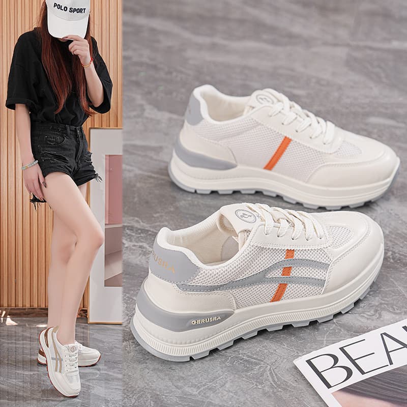 Women's Chunky Sneakers 2026 Spring/Summer Hot Style Thick Sole Dad Shoes Soft Mesh Breathable Casual Shoes EP918-1