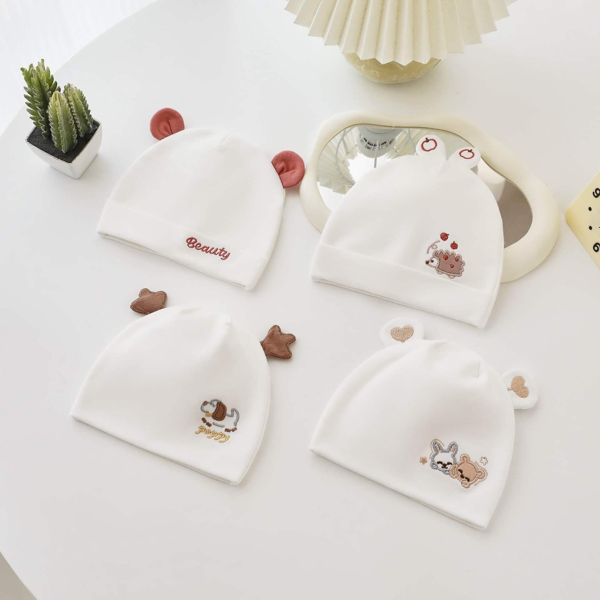 Baby Hat Spring/Autumn Style Double-Layer Newborn 0-3 Months Infant Fetal Cap Winter/Autumn Fontanelle Hat