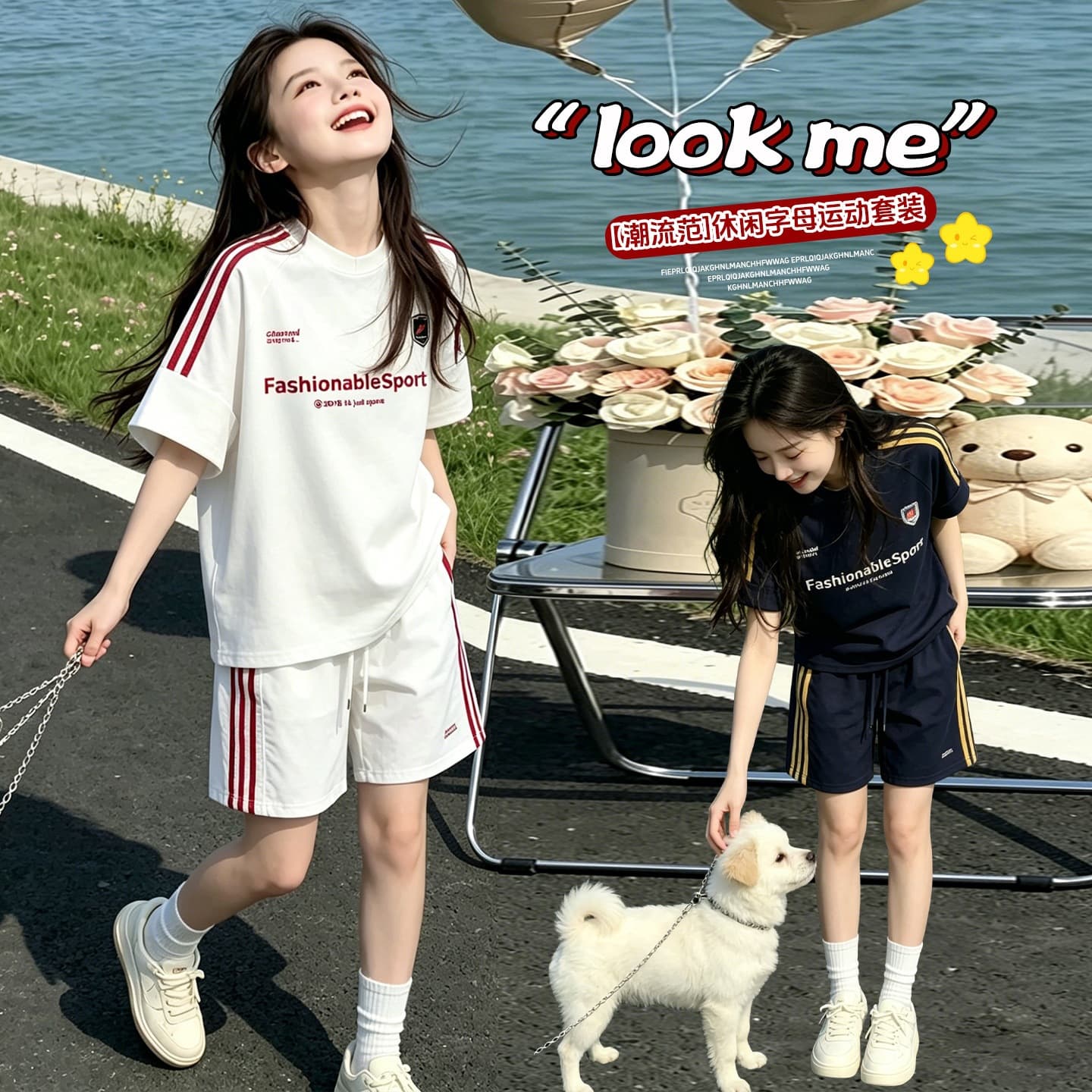 Girls' Sportswear Set Summer Short Sleeve 2026 New Stylish Casual Two-Piece Outfit for Kids