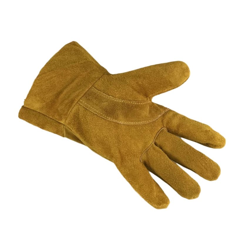 Short welding gloves cowhide labor protection gloves driver full leather flame retardant heat insulation anti-scalding welder gloves fireproof line