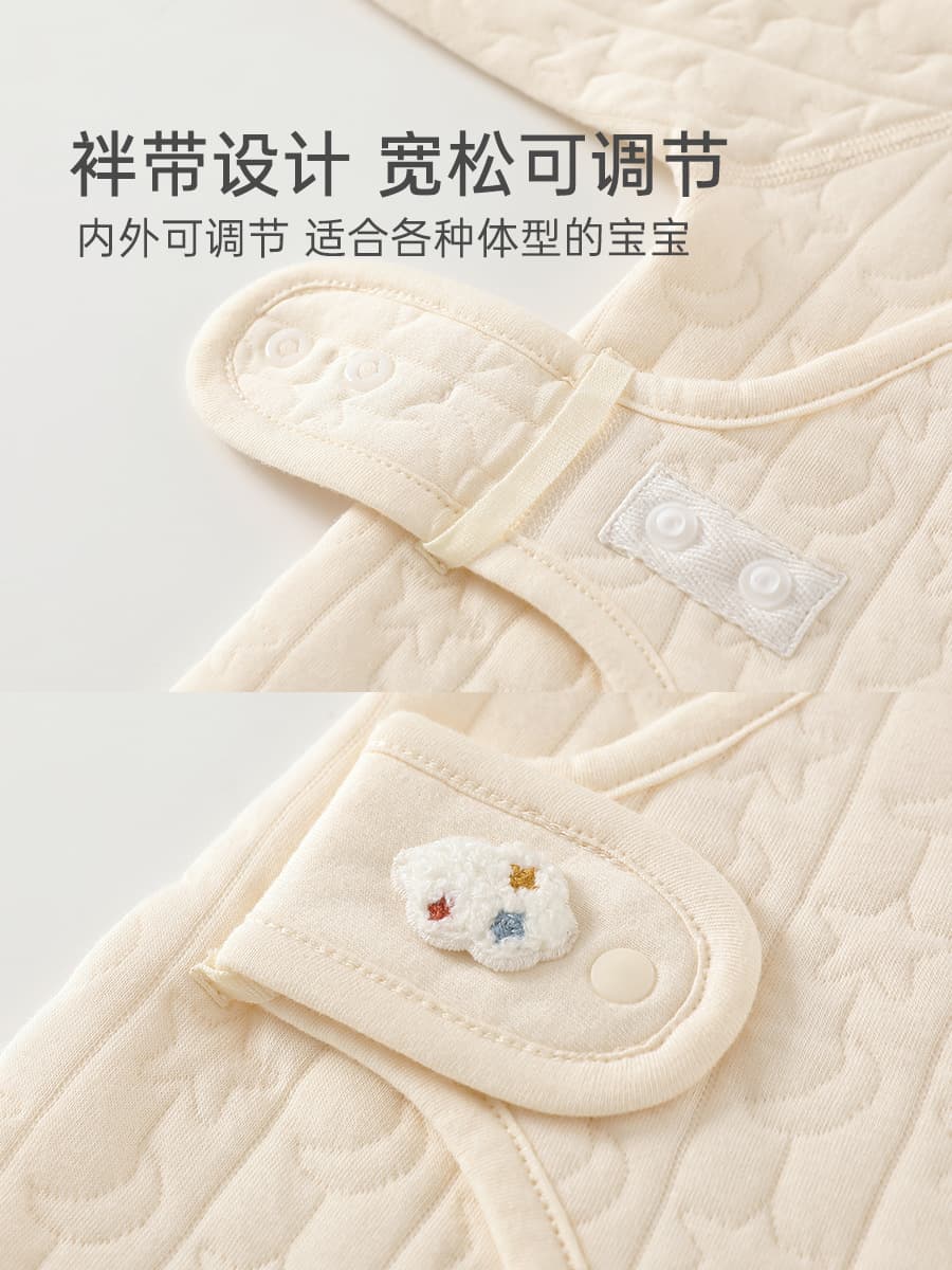 Baby Bodysuit 3-Layer Quilted Cotton Autumn Winter Warm Loungewear A-Class Baby Pajamas Romper Outdoor Crawling Clothes