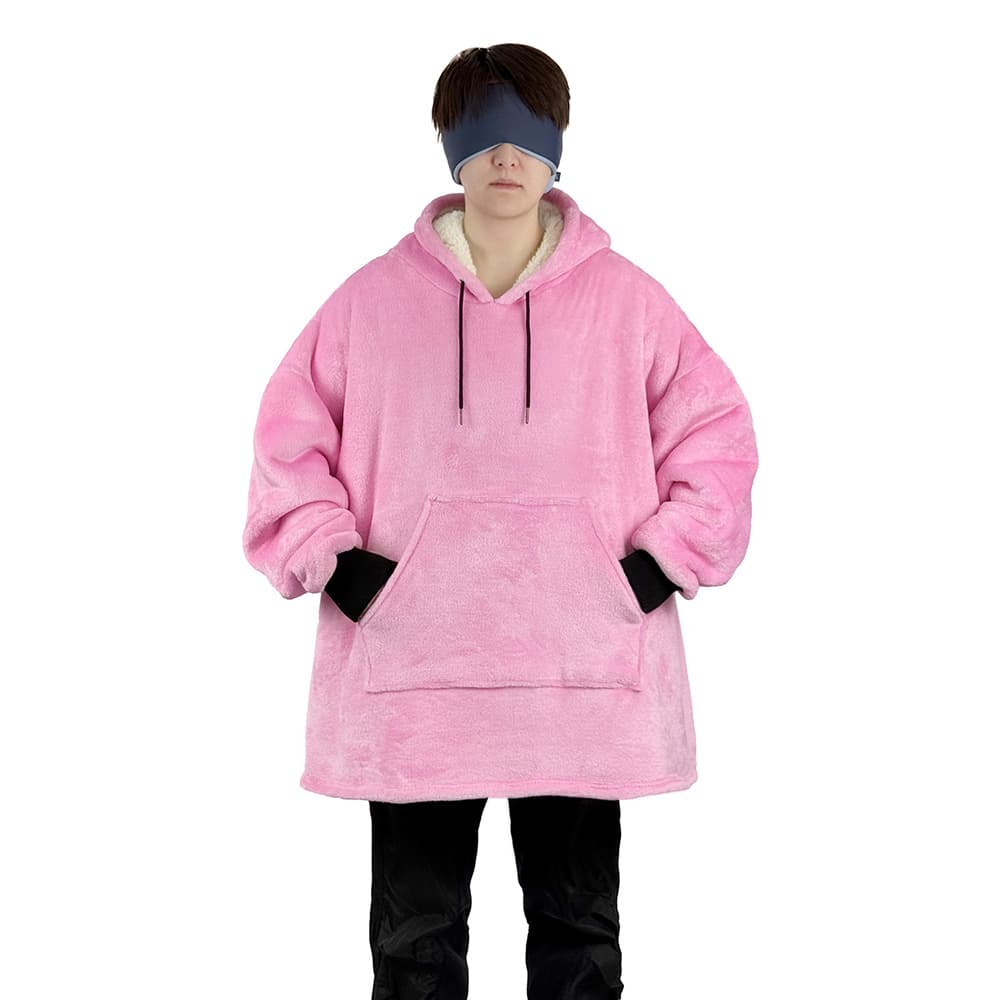 In Stock Cross-border Drop Shipping Winter Warm Wearable Casual Long Lazy Hoodie Hooded Lazy Blanket Home Fleece-lined