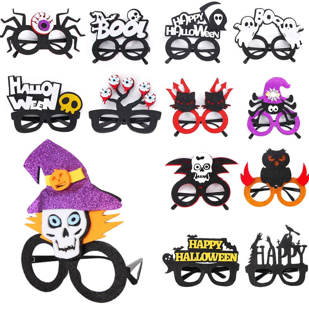 Cross-border Halloween funny cartoon party glasses photo props decoration supplies red letter plastic glasses frames