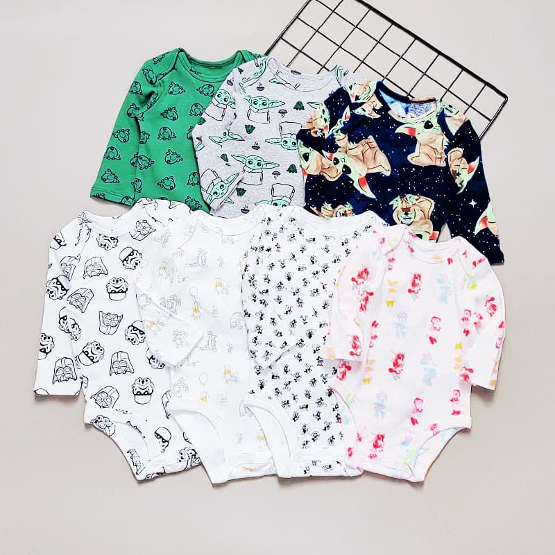 Baby Long-Sleeved Jumpsuit Newborn Pure Cotton Romper Baby Bag Fart Clothing European and American Style Children's Clothing