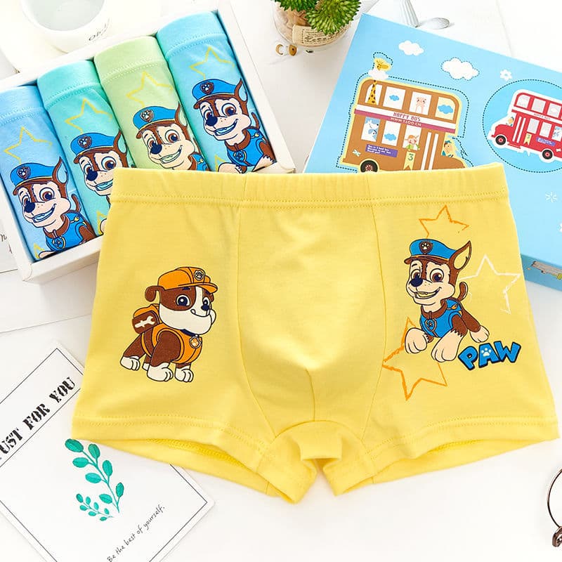 3 pairs of pure cotton children's underwear for boys and girls, pure cotton boxer briefs for little boys, baby square corner dog underwear for men