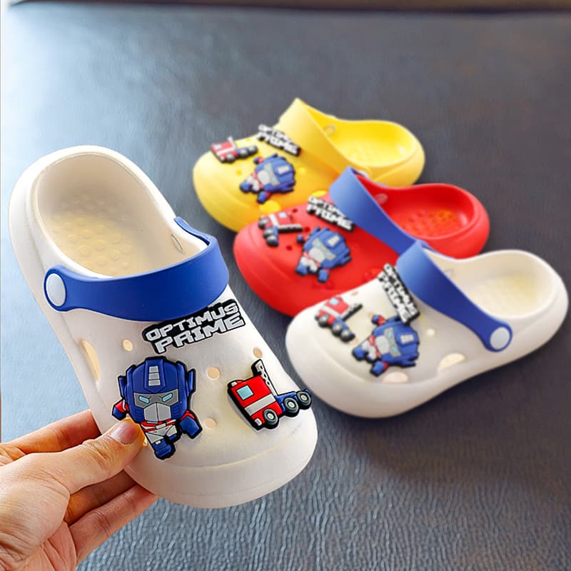 Transformers Children's Crocs Beach Shoes 1-7 Years Old Baby Summer Sandals EVA Light Soled Slippers Dropshipping