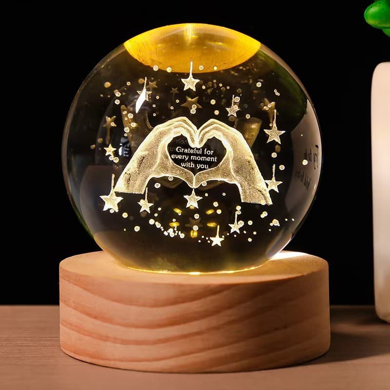 Cross-border Creative Crystal Ball Decoration Solar Galaxy Space Astronaut Planet Series Night Light 3D Ornament