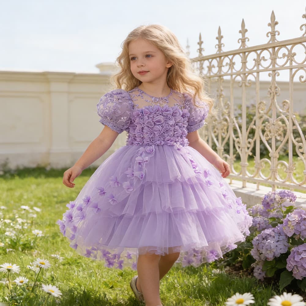 Cross-border children's dress new princess dress birthday evening dress piano performance dress little girl wedding flower girl dress