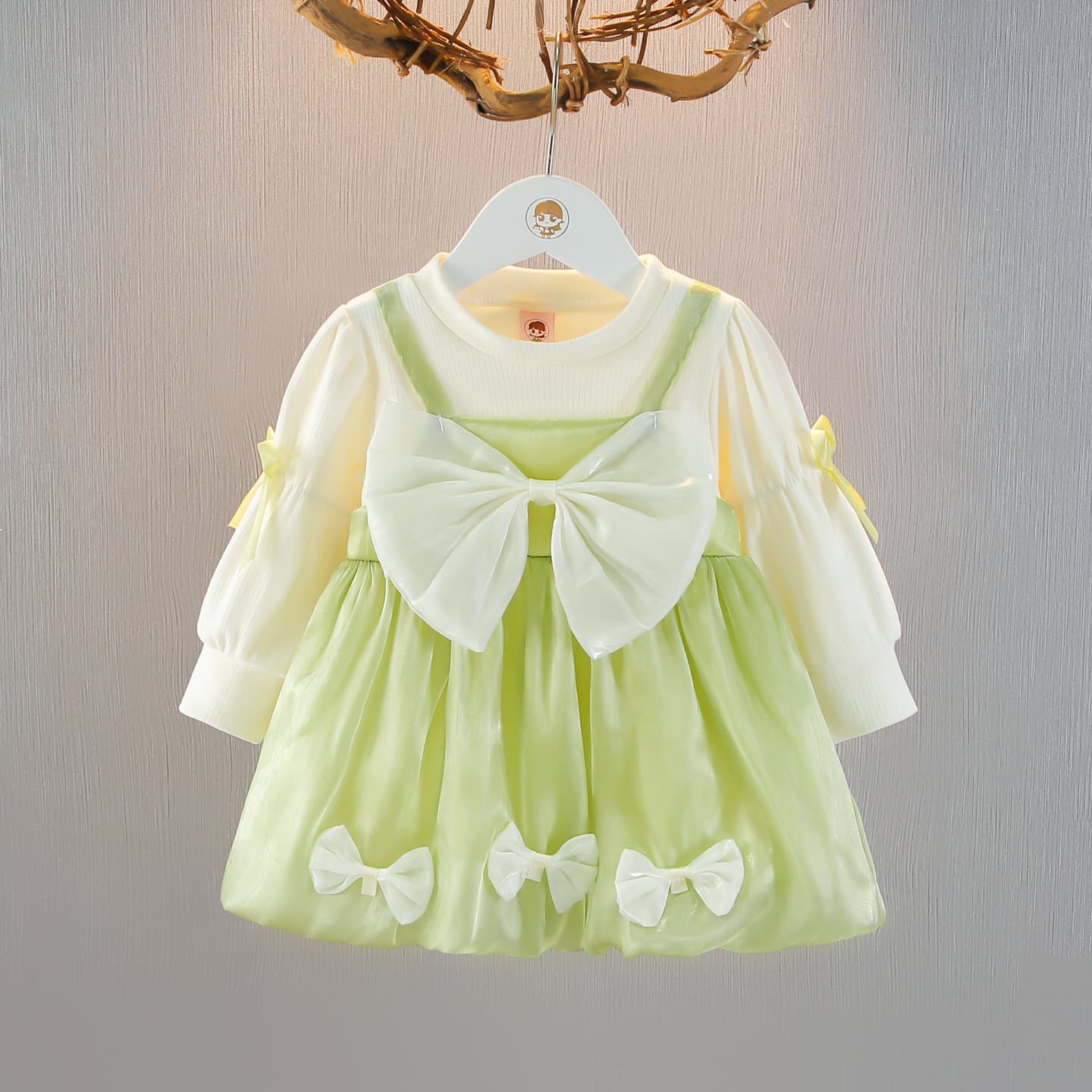 Girls 2026 New Long Sleeve Dress Spring Autumn Children's Fashionable Princess Dress Baby Spring Outfit