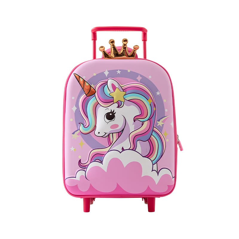 Children's Cartoon Trolley Case 3D Cute Princess Prince Style Lightweight Waterproof EVA Luggage for Kindergarten Travel