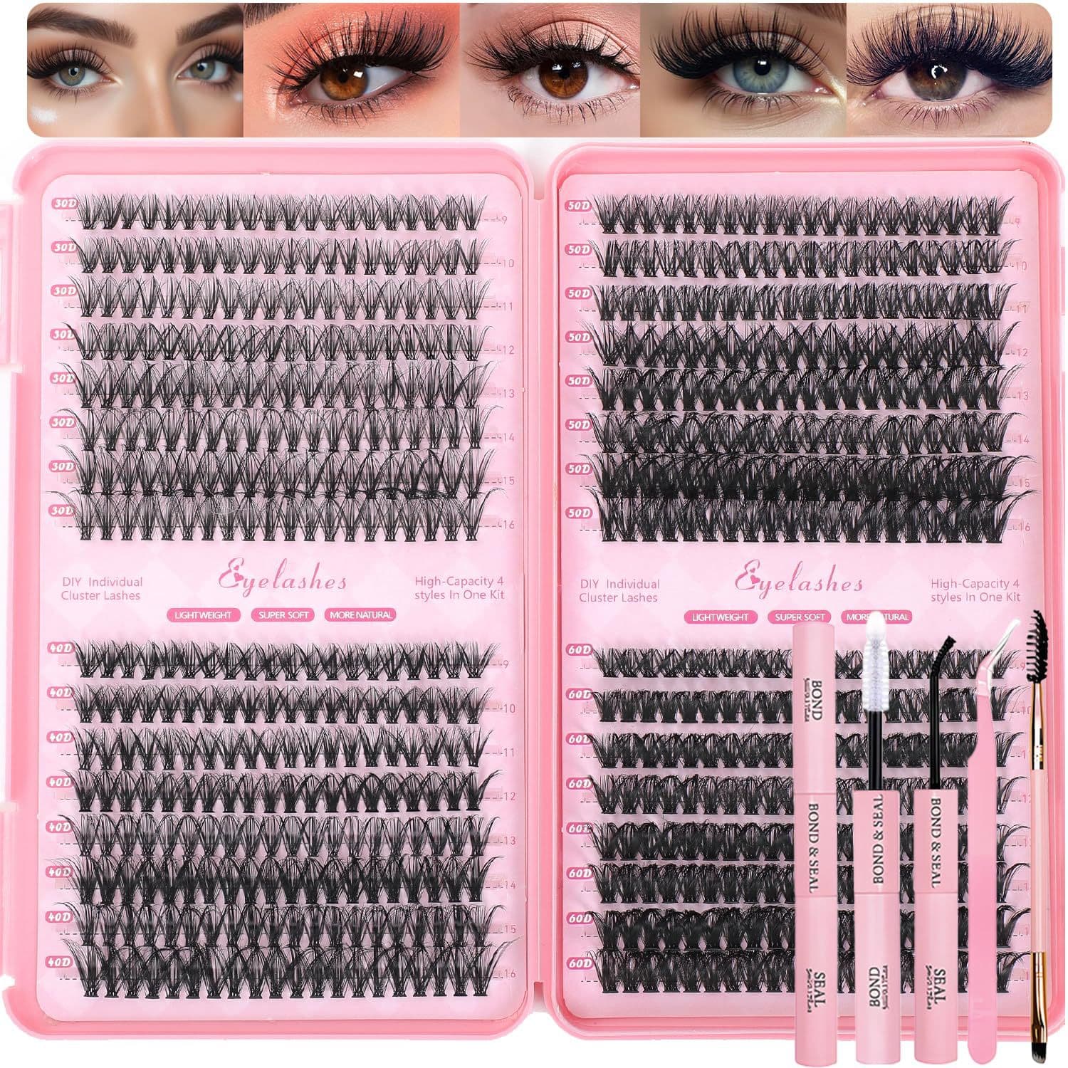 Custom OEM Factory Amazon Hot Selling Curling Effect Fluffy Slim DIY Curling False Eyelashes
