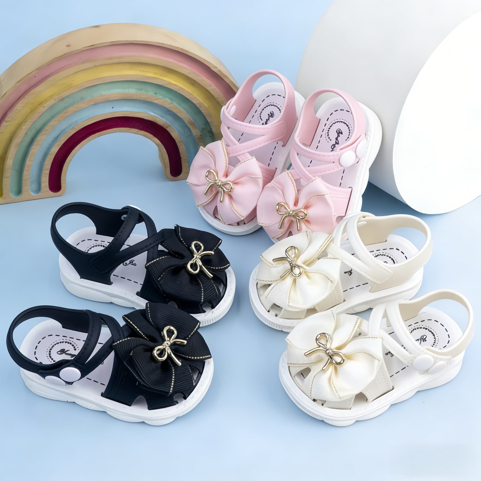 Infant soft-soled toddler shoes, children's sandals, summer girls' toe-cap shoes