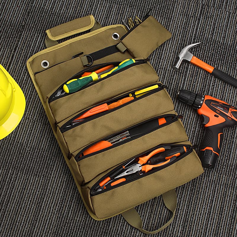 Cross-border Special Supply Hand Tool Roll Pack Multifunctional Oxford Cloth Tool Bag Electrician Carpenter Maintenance Tool Storage Bag