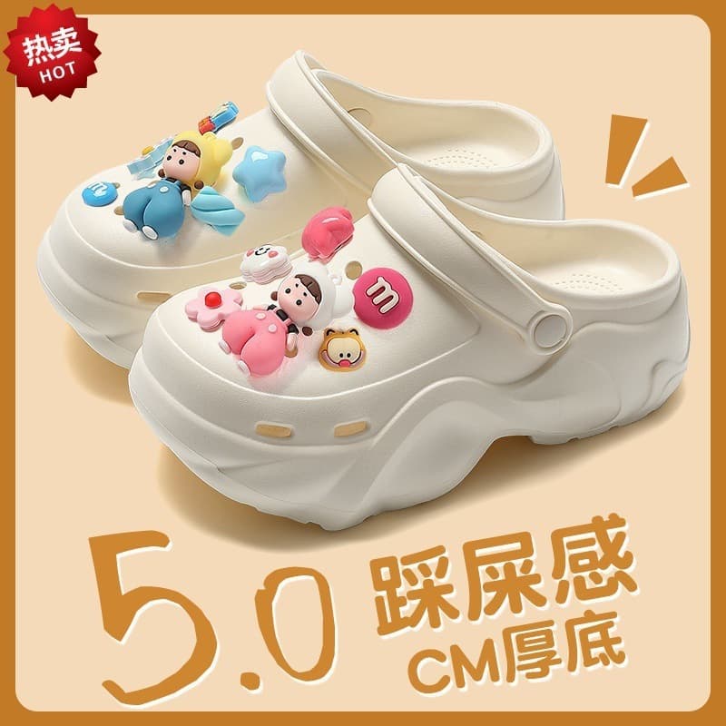 Non-slip Thick Sole Clogs for Women, Summer Beach Sandals, DIY EVA, New Style, Breathable
