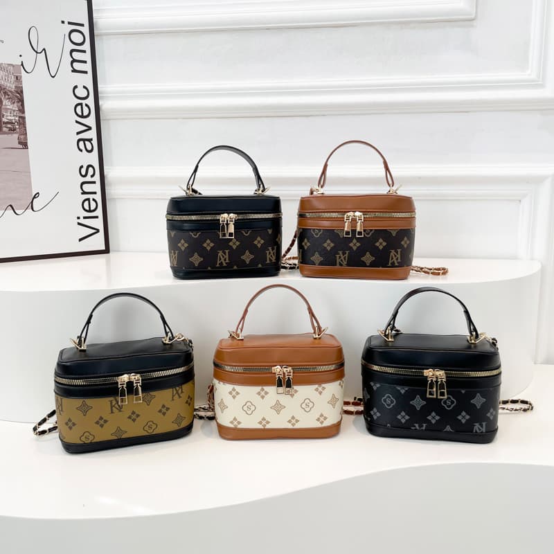 Wholesale Fashion Patchwork Handbag Box Bag Women's 2025 Spring New Light Luxury Shoulder Bag Premium Texture Crossbody Bag