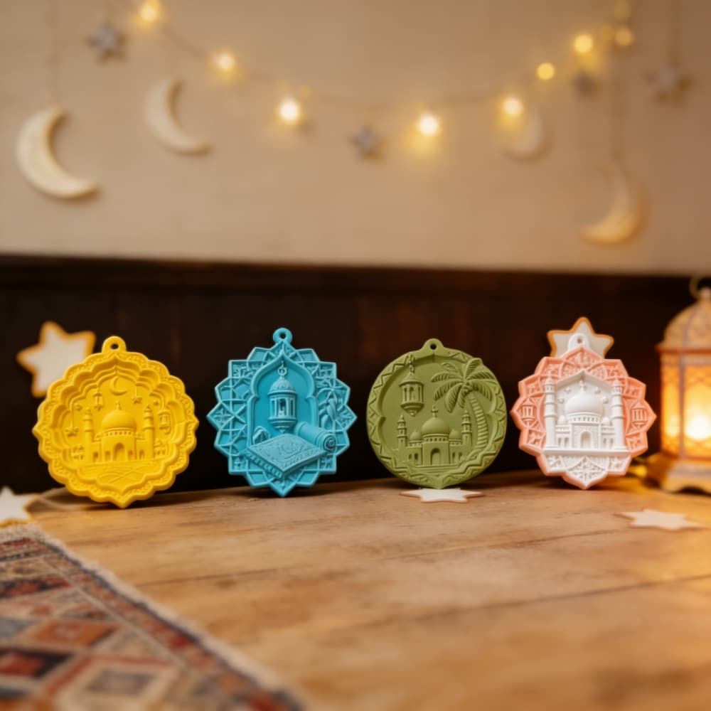 S2652+S2653+S2654+S2655 Ramadan Semi-3D Hanging Ornament Decorative Cement Plaster Mold DIY