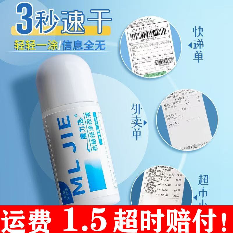 Express Slip Concealer for Privacy Protection, Thermal Paper Correction Fluid, Express Information Eraser with Box Opener Tool and Small Knife