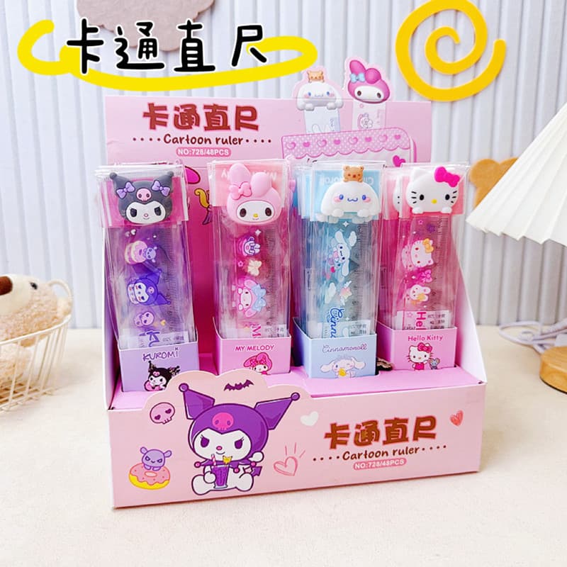 Sanrio Cartoon Ruler Creative Student Cute Scale Ruler Bookmark Ruler Children Fun Learning Supplies Stationery