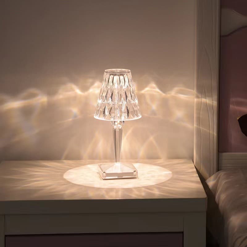 Cross-border Creative Tap Light Rose Gift Internet-famous Diamond Night Light Restaurant Decorative Ambient Light Bedroom Desk Lamp