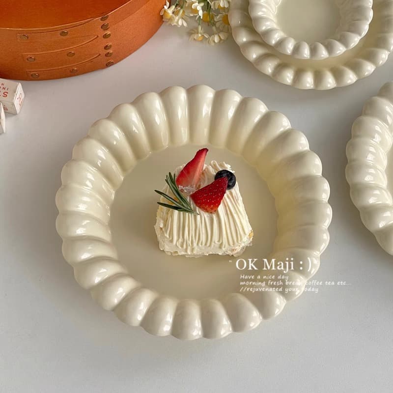 High-looking ceramic plate, dish plate, home Western dinner plate, deep plate, round plate, breakfast plate, flat plate, dessert plate, pasta plate