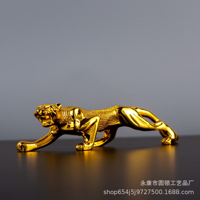 Creative Car Ornament Money Leopard Resin Craft Car Interior Decoration Gold-Plated Leopard Home Decoration Wholesale
