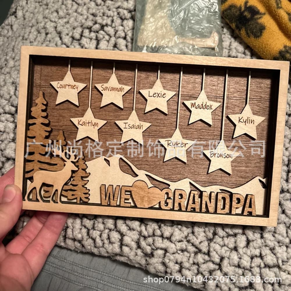 European and American cross-border personalized gifts for grandpa, unique Father’s Day family tree gifts (minimum order can be made for one piece)