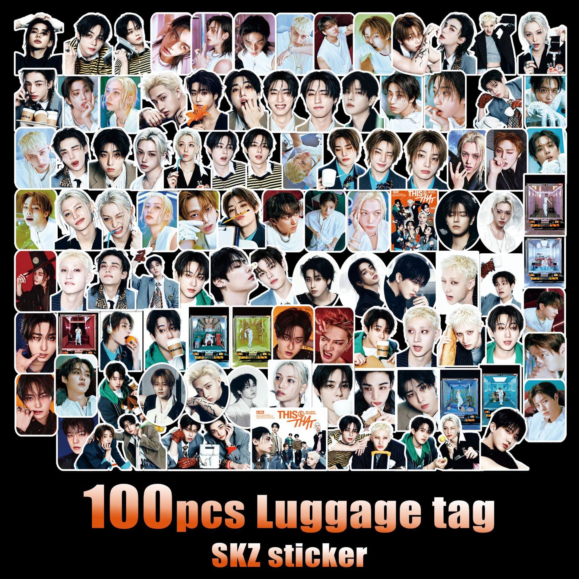 100 StrayKids stickers kpop mini album THIS THAT peripheral wallet stickers luggage stickers