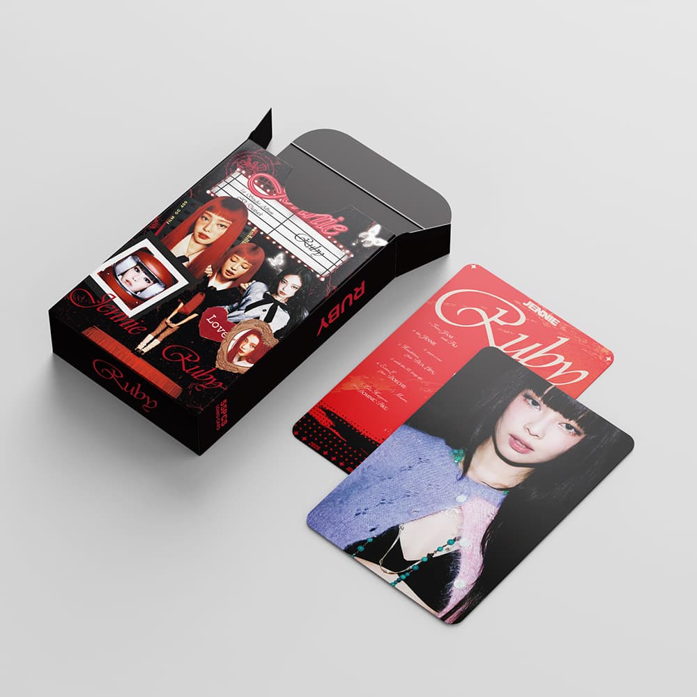 Ready stock Kpop Jennie cards 55 pieces of Jennie BP personal album Ruby series trendy photo cards