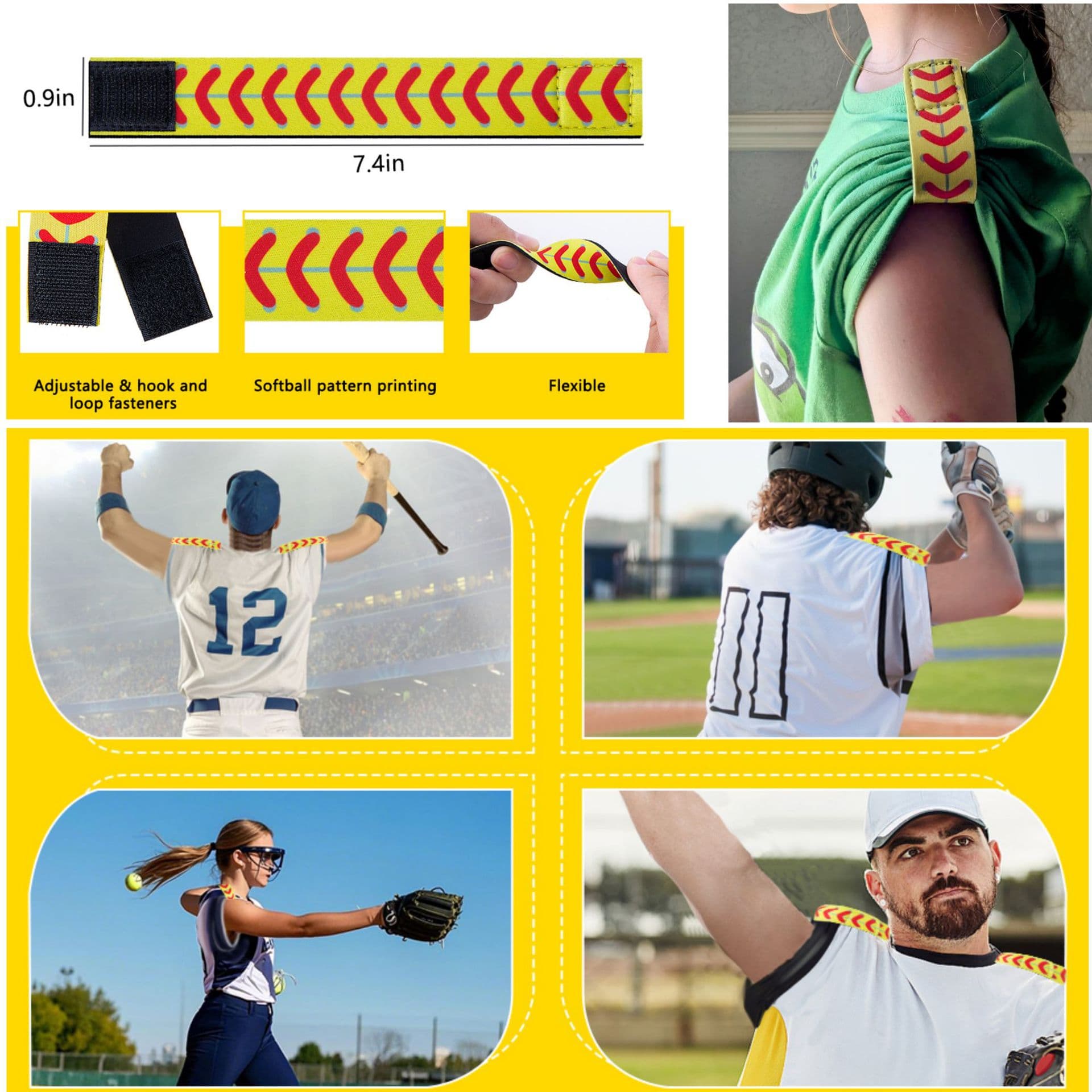 Amazon bestseller neoprene sleeve wraps, baseball print Velcro straps for various sports apparel