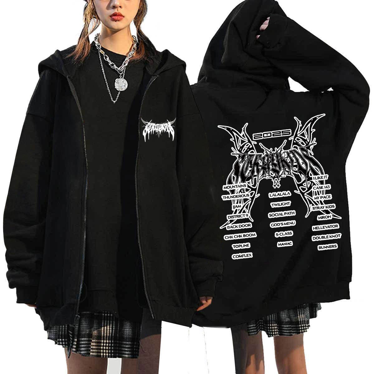 Stray Kids Dominate 2025 Merchandise Harajuku Print Hoodie Loose Zip-up Hoodie Wholesale