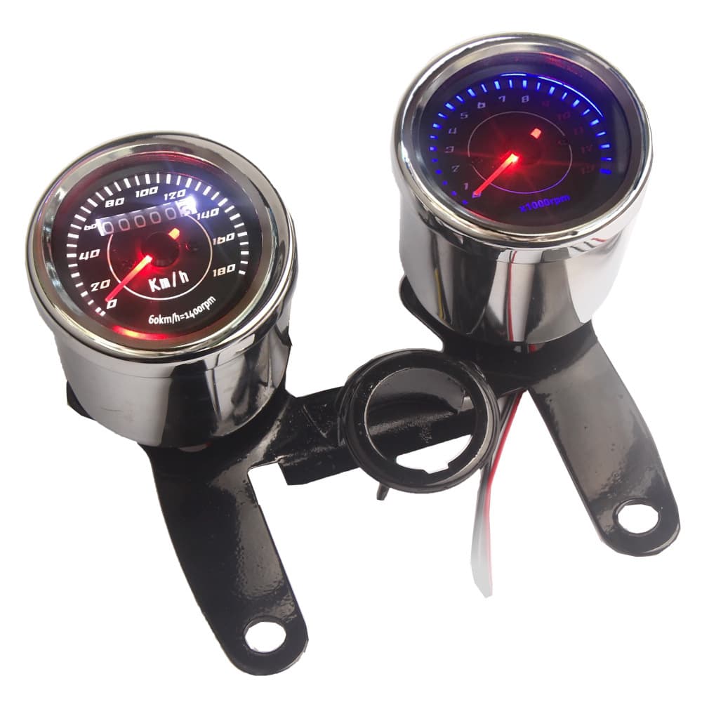 Modified CG125 Motorcycle Retro Instrument Assembly Pointer Meter Electronic Tachometer Kilometer Gauge Monkey Odometer